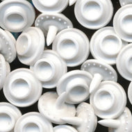 B3 - Hvid - Plastikknapper (dobbel)
